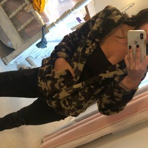 Fuzzy camo jacket